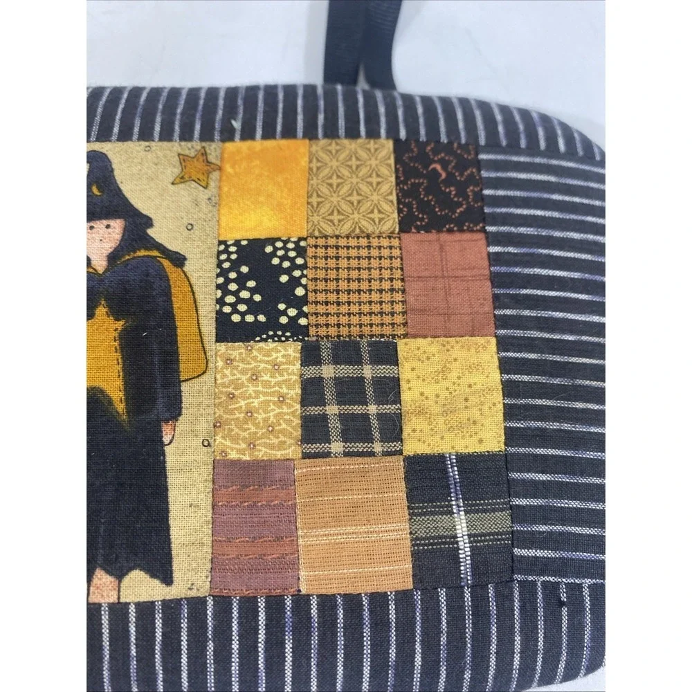 Vintage Heart Of Dresden Quilted Basket Lid Patchwork Halloween Witch 1995